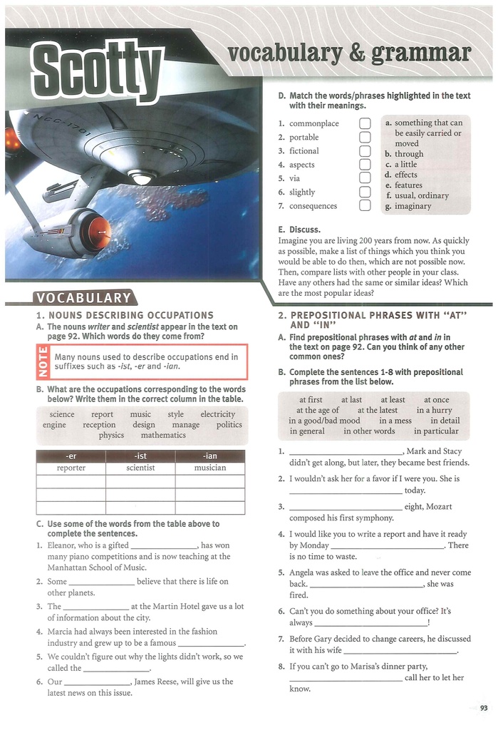 6B Vocabulary and Grammar