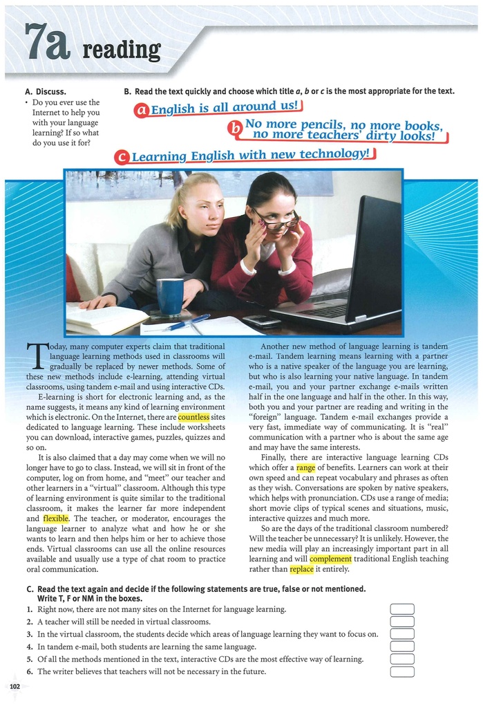 7 A Up-to-date  reading