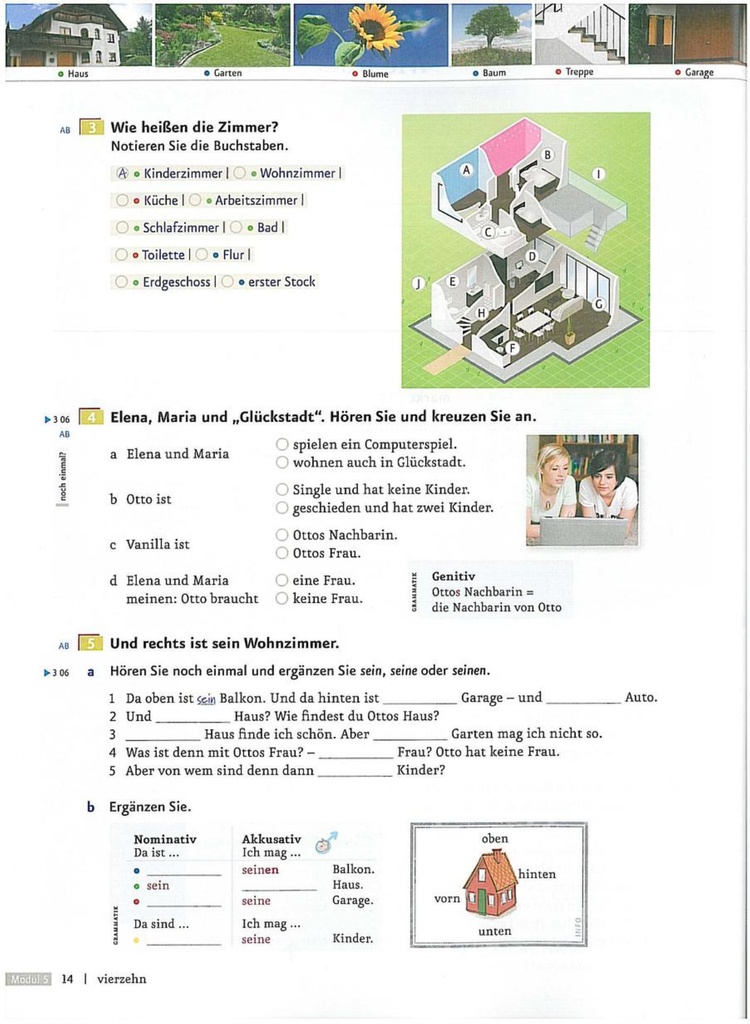 Wie heißen die Zimmer? (seite 14)