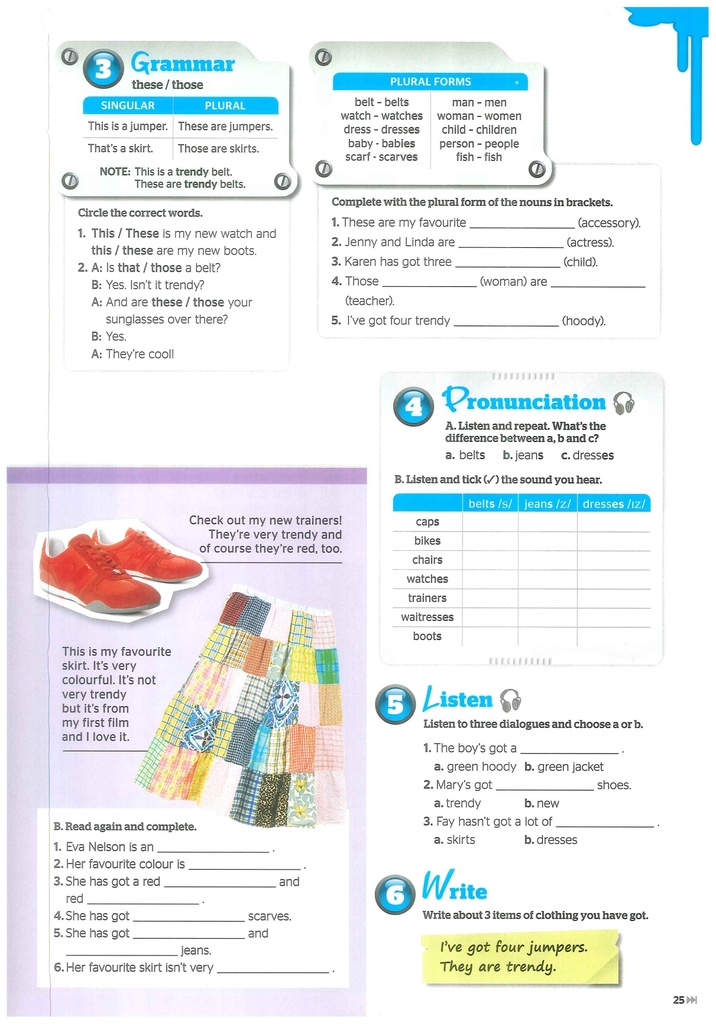 My Clothes (Grammar&Pronunciation&Listen&Write)