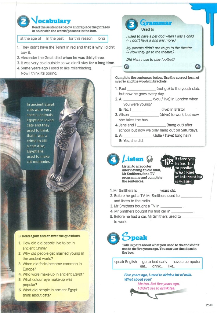 2- Vocabulary - Grammar "used to" - Listen - Speak