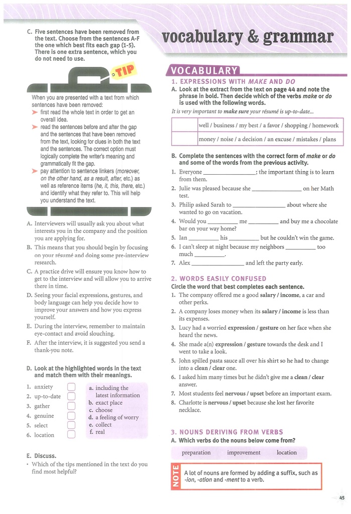 3B Vocabulary and Grammar