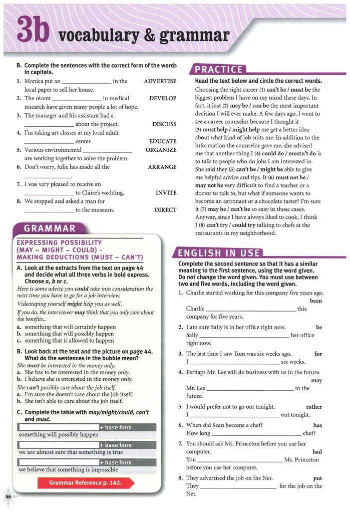 3B Vocabulary and Grammar