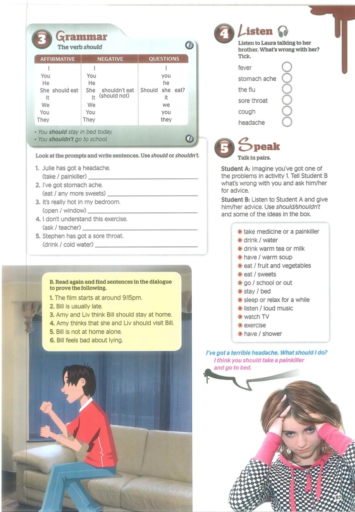 3- Grammar 4- Listen 5- Speak