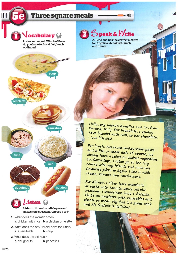 Three Square Meals (Vocab&Listen&Speak&Write)