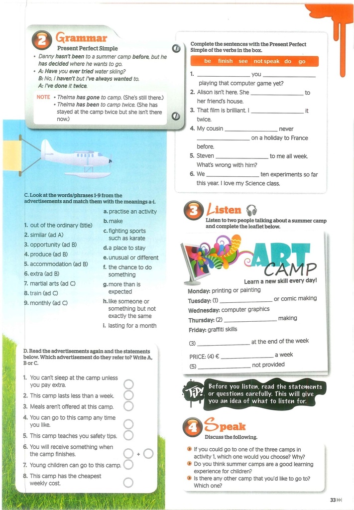 Grammar , Listen and Speak