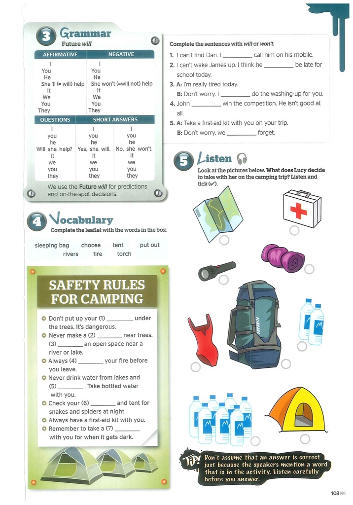 Going Camping (Grammar&Vocabulary&Listen)