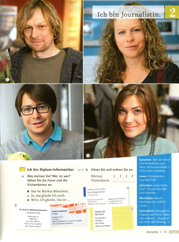 Ich bin Journalistin. (seite 13)