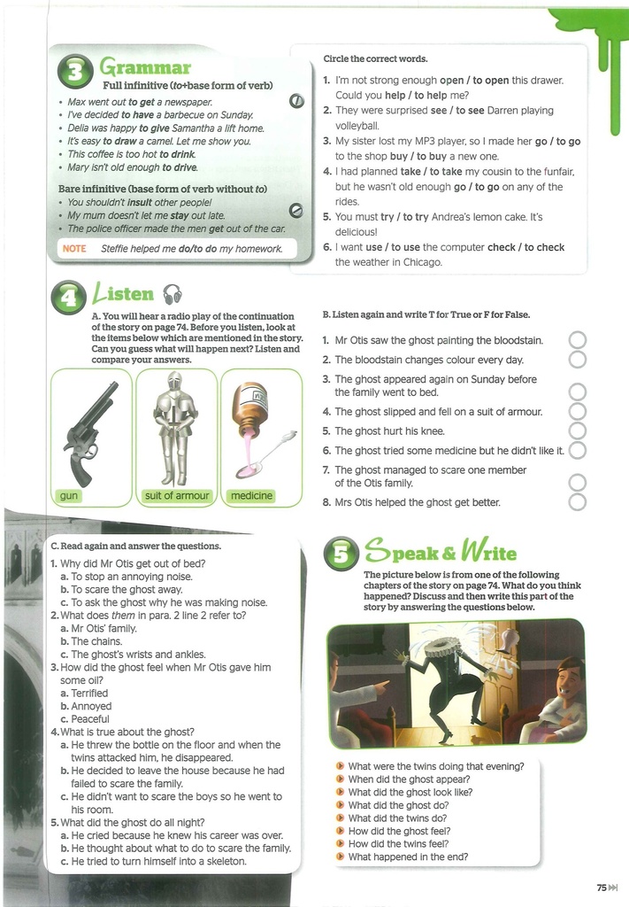 Grammar , Listen , Speak and Write