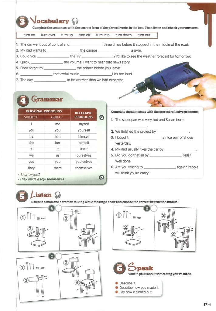 Vocabulary , Grammar , Listen and Speak