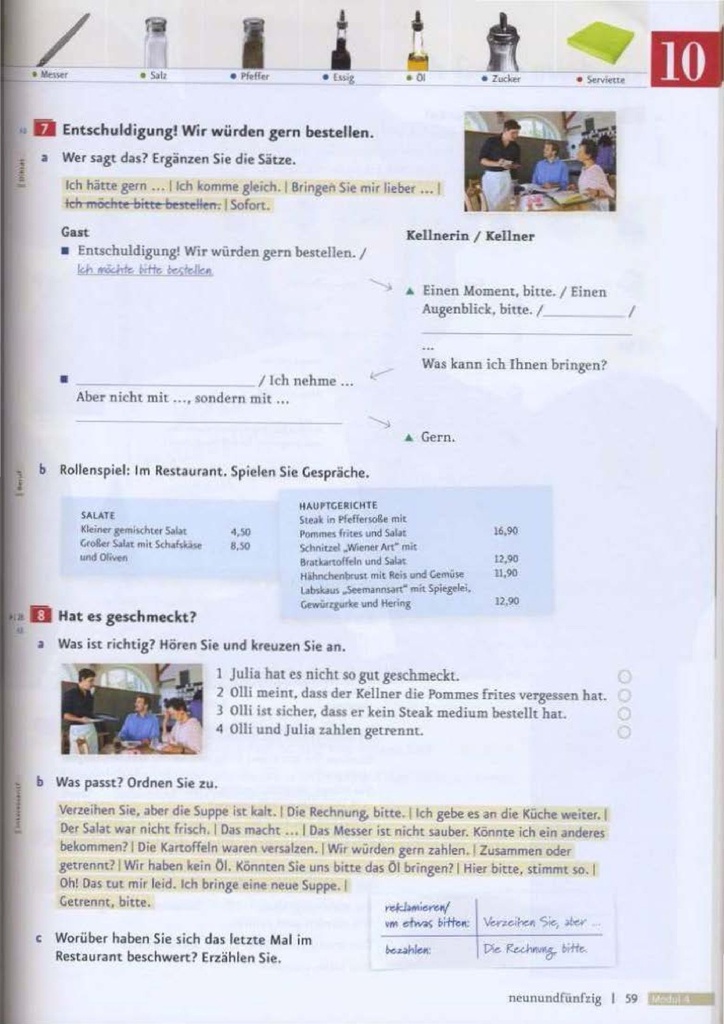 Entschuldigung! Wir würden gern bestellen. (seite 59)