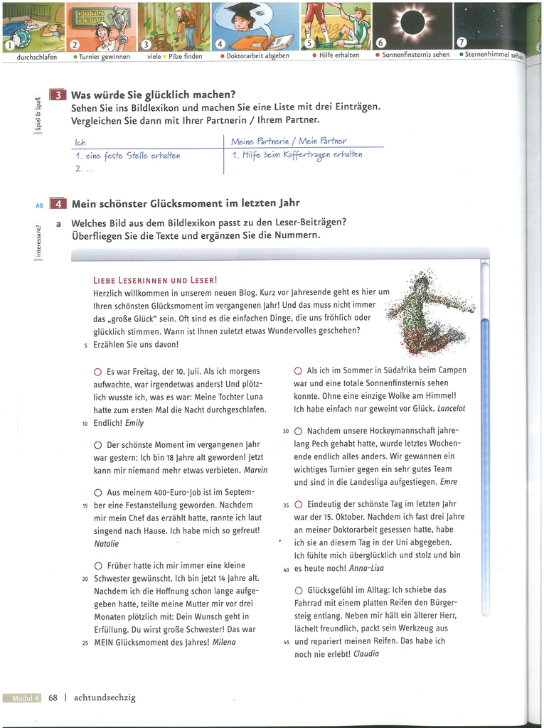 B1.1 Was würde sie glüklich machen? (seite 68)