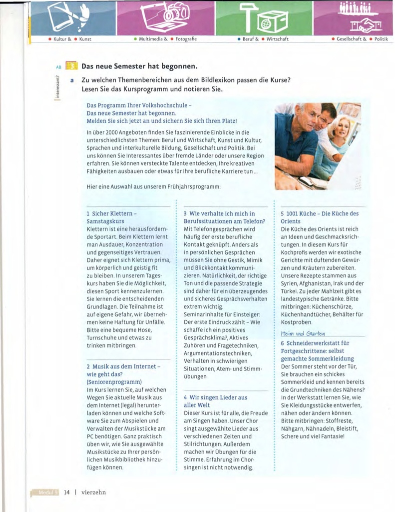 B1.2 Das neue Semester hat begonnen. (seite 14)
