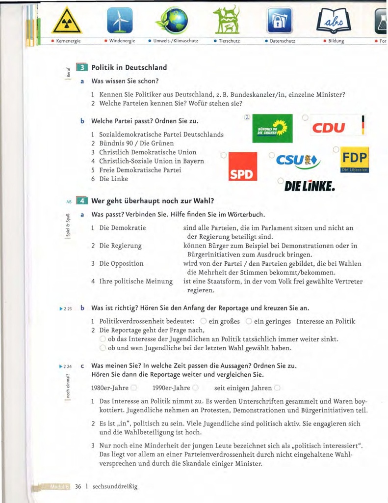 B1.2 Politik in Deutschland (seite 36)