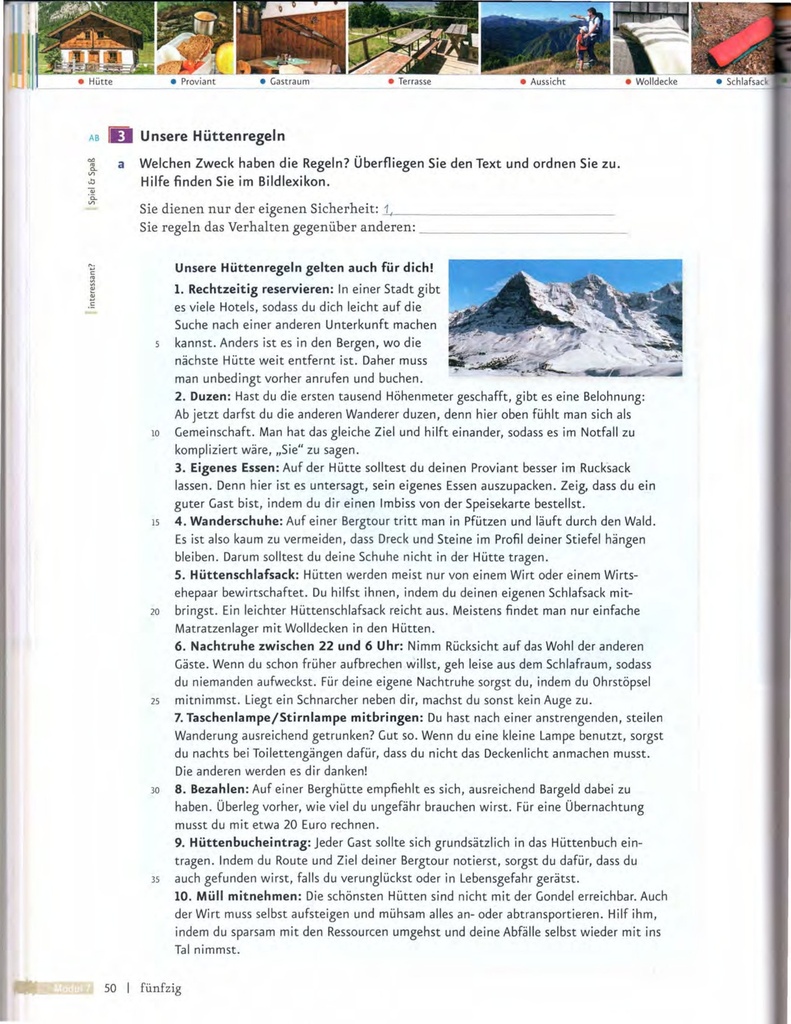 B1.2 Unsere Hüttenregeln (seite 50)