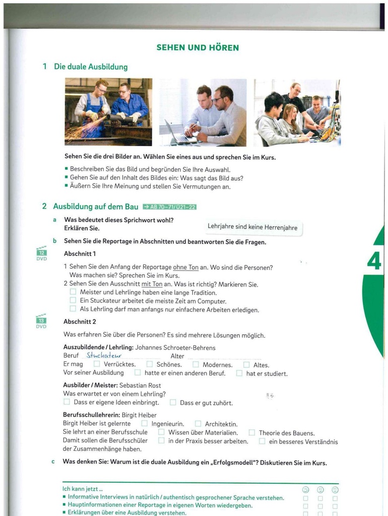 B2.1 SEHEN UND HÖREN (seite 61)