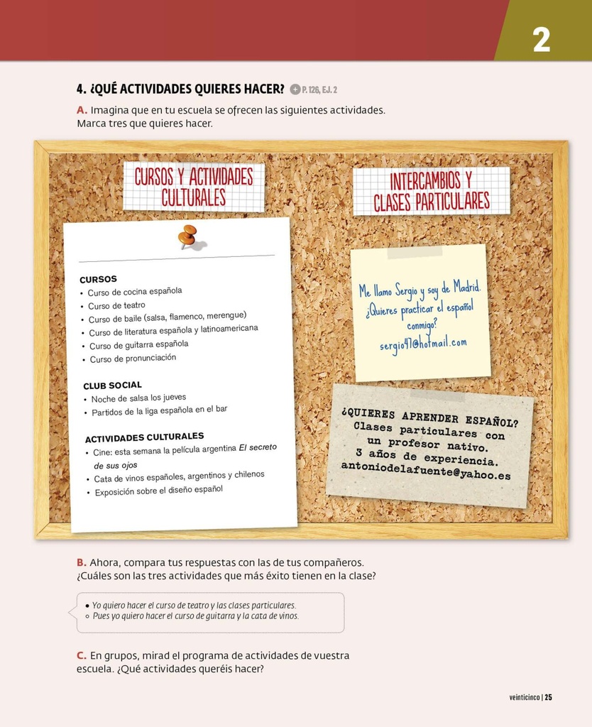 ¿Qué actividades quieres hacer?