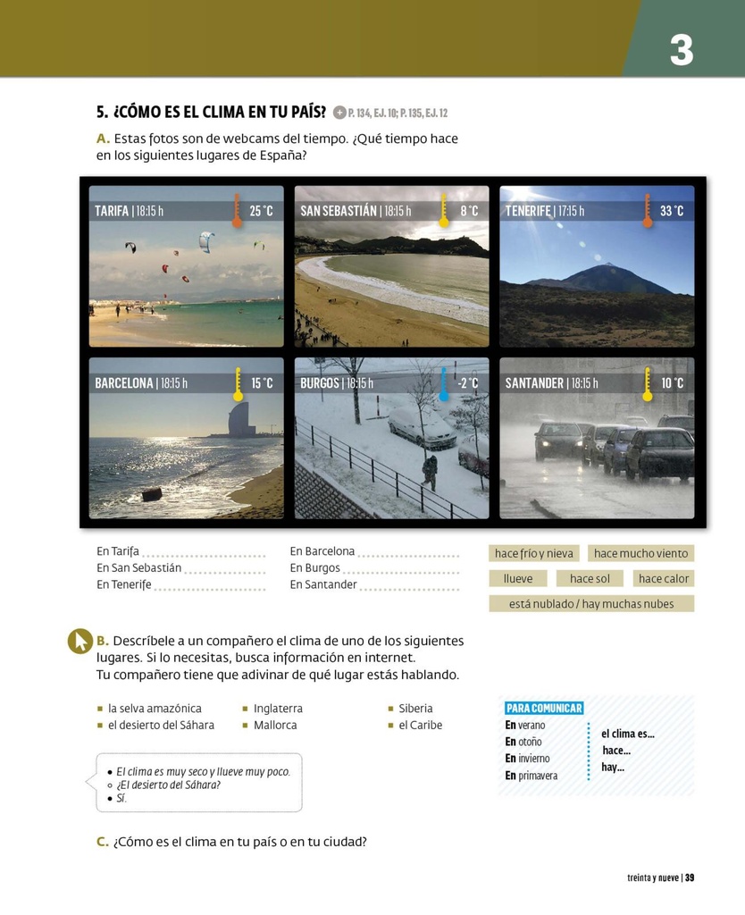 ¿Cómo es el clima en tu país?