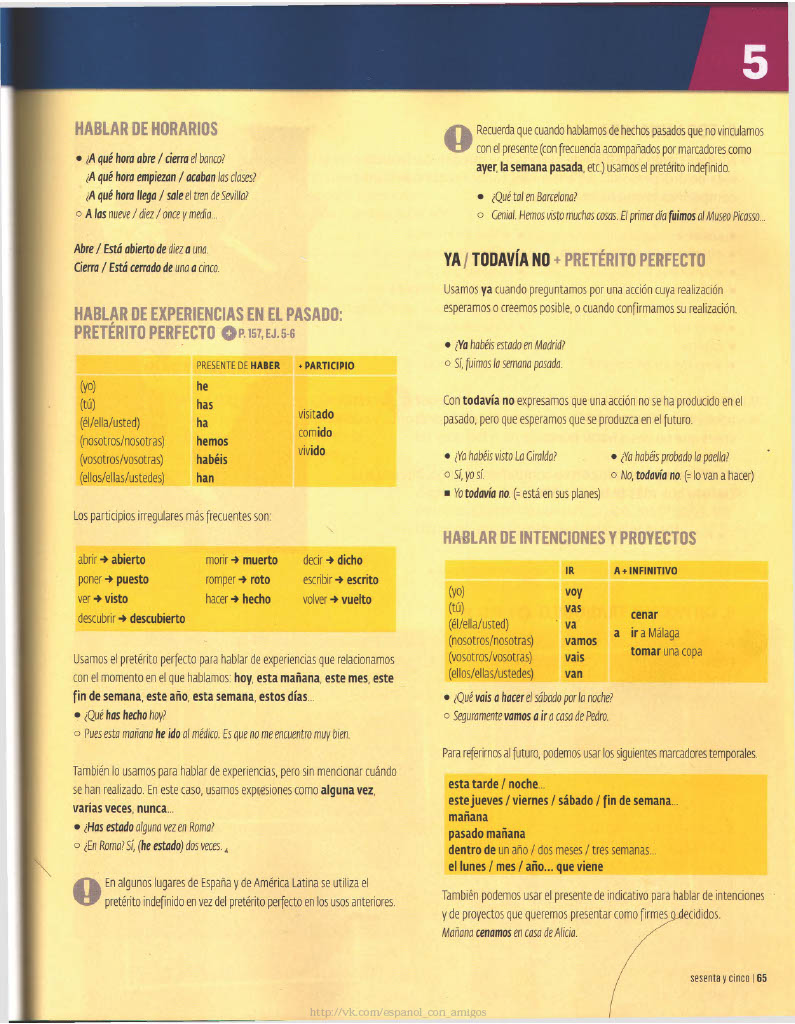 65 Hablar De Horarios