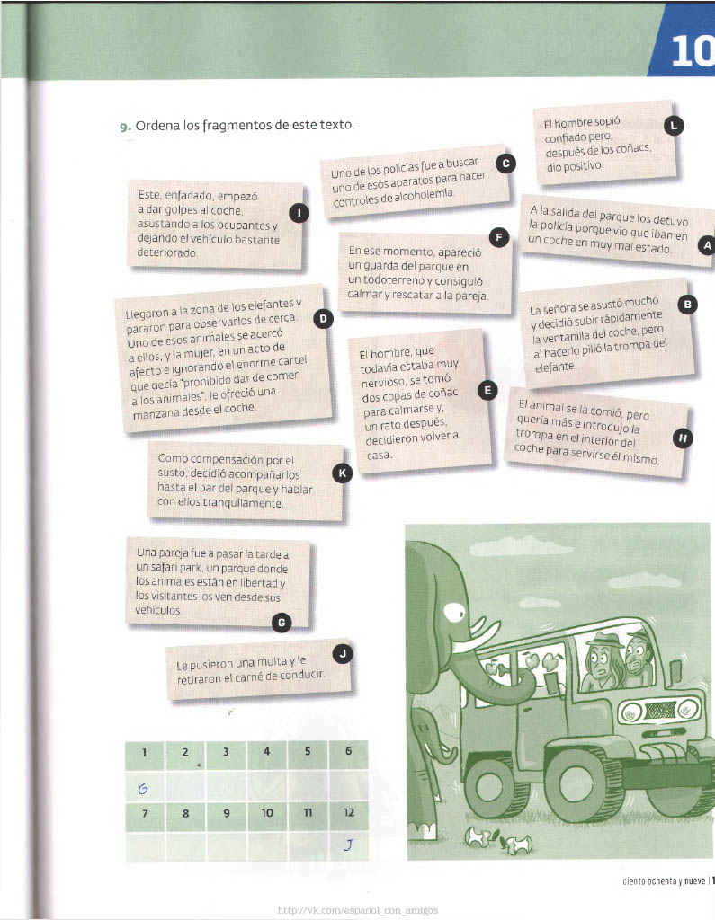 189 Ordena los fragmentos de este texto.