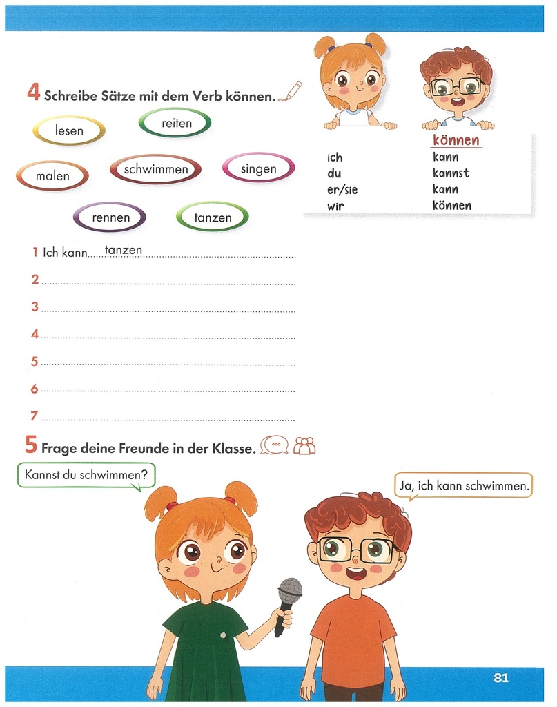 6.4 Schreibe Satze mit dem verb können.
