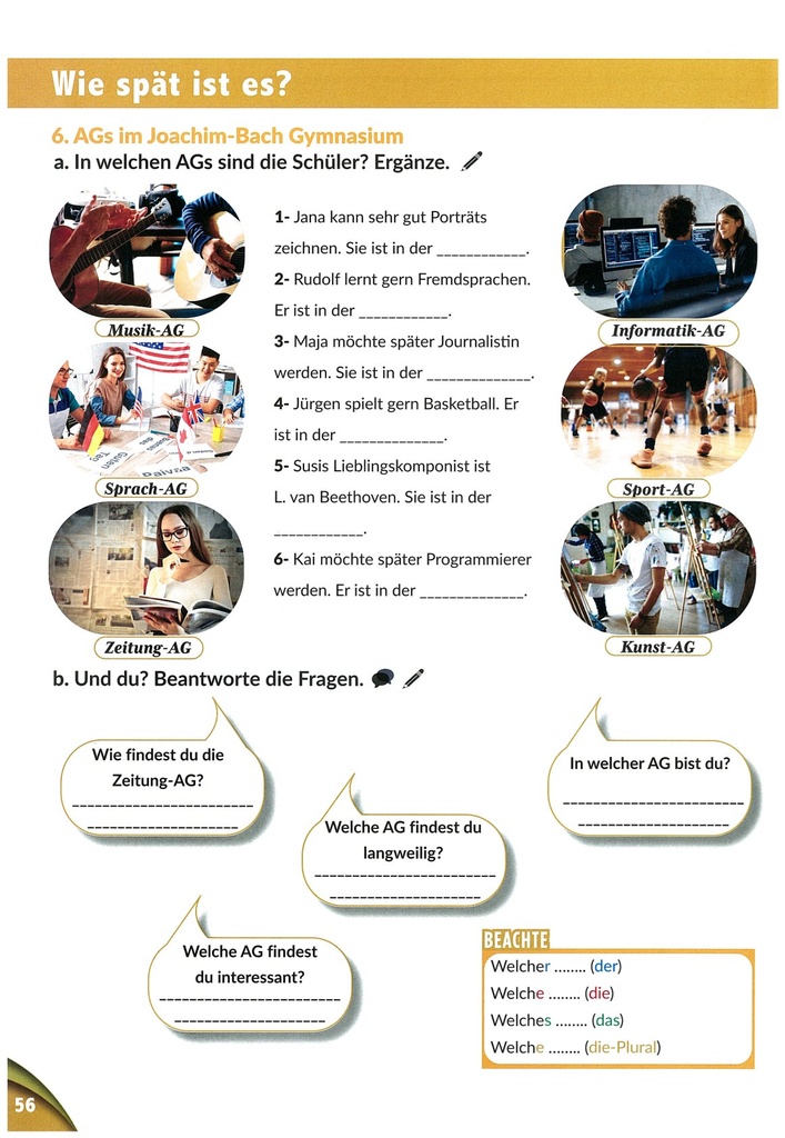 6.AGs im Joachim -Bach Gymnasium