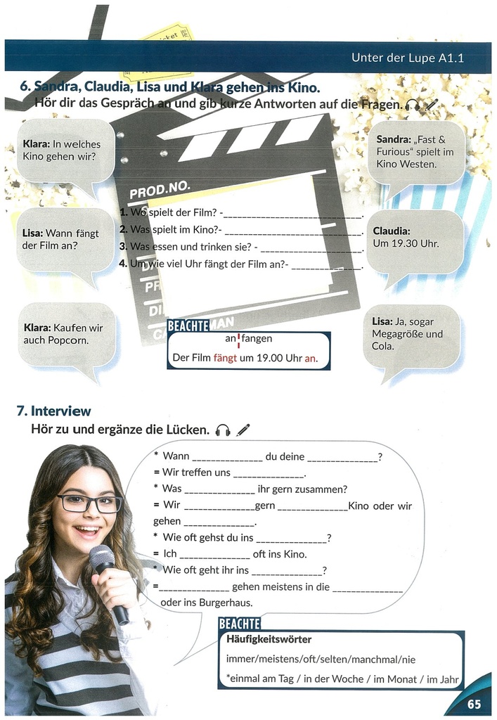 6.Sandrai Claudia,Lisa unn Klara gehen ins Kino.