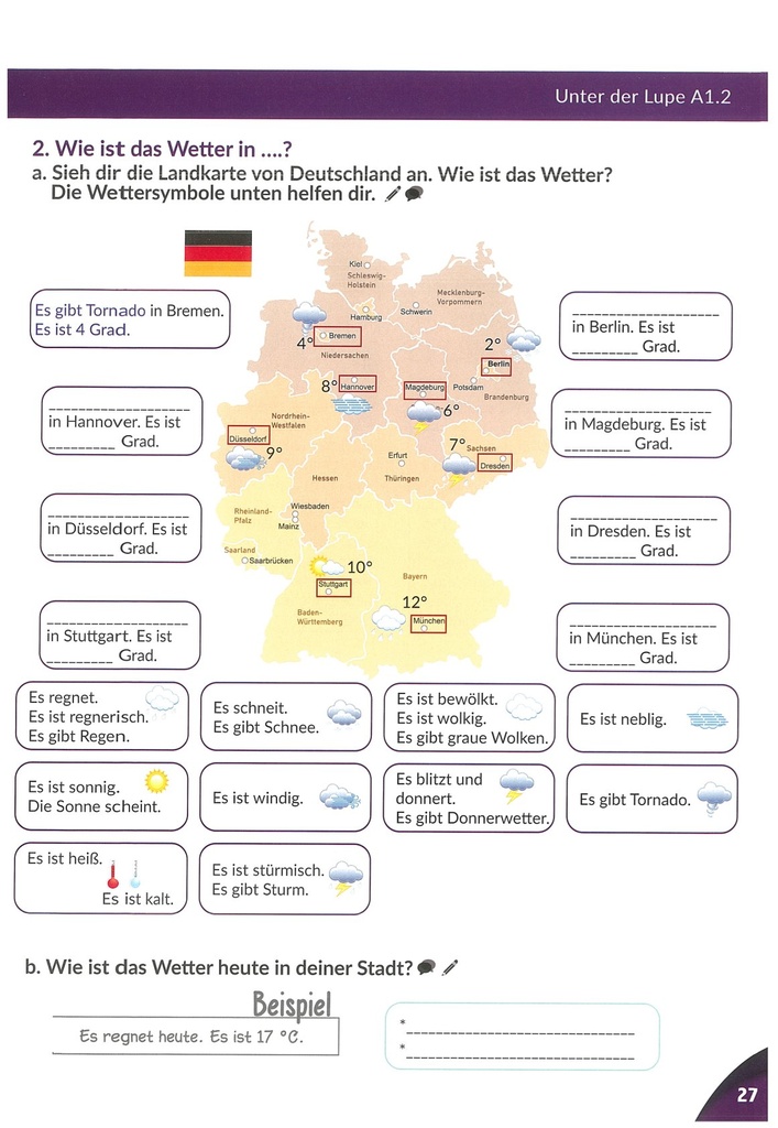 2. Wie ist das Wetter in.........?