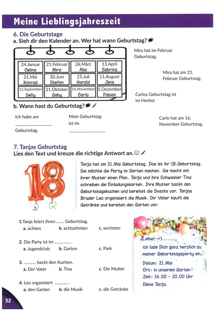 6. Die Geburtstage (seite 32)