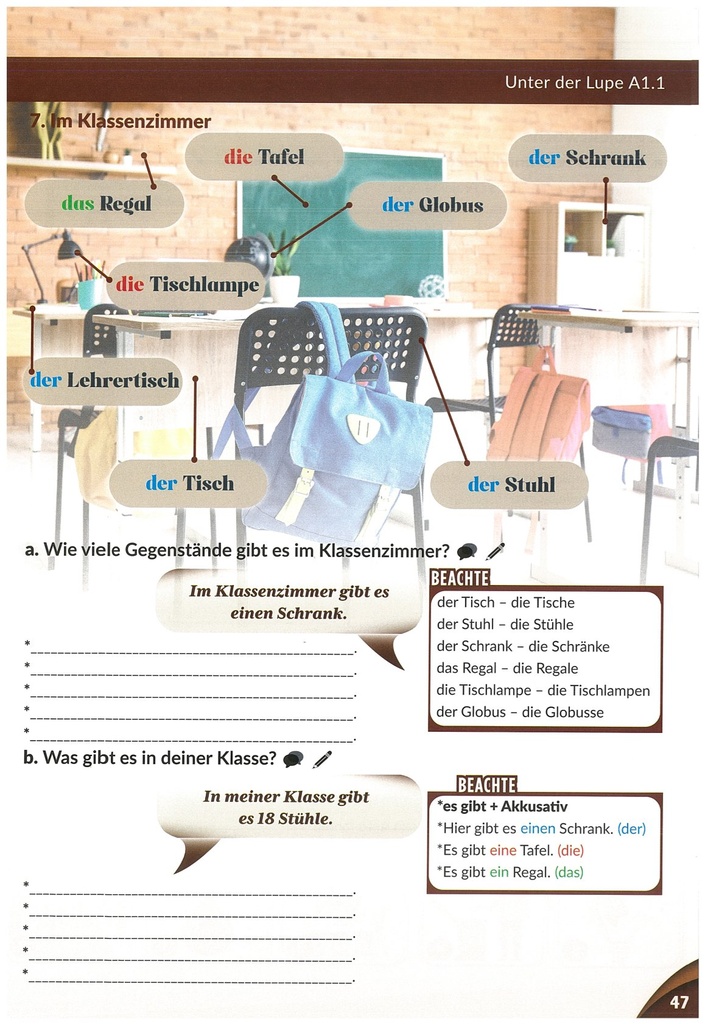 7. Im Klassenzimmer