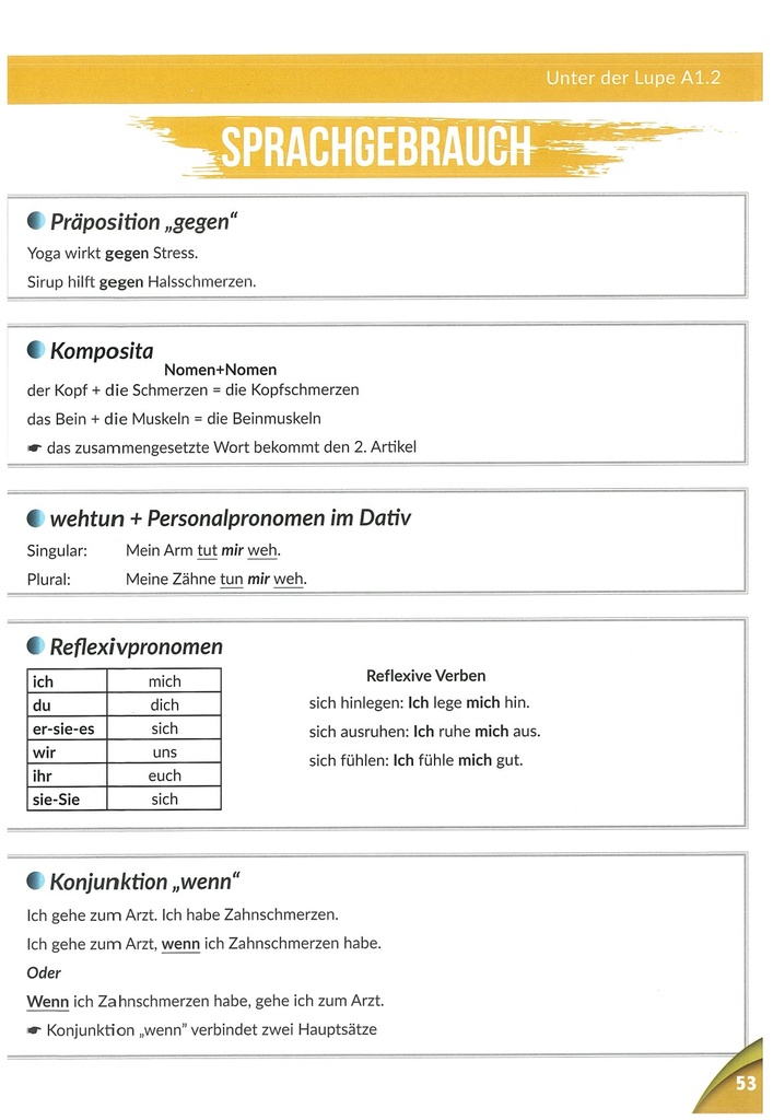 SPRACHGEBRAUCH / Präeposition gegen (seite 53)
