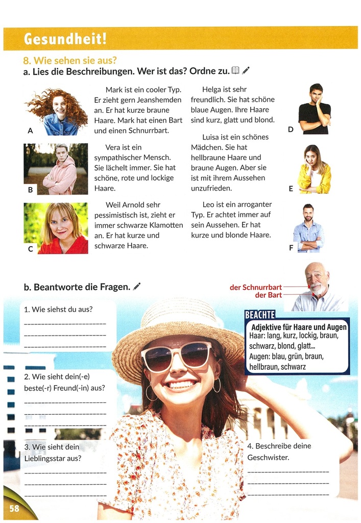 8. Wie sehen sie aus? (seite 58)
