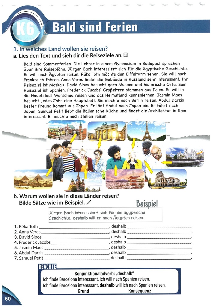 Bald sind Ferien /  1. In welcher Land wollen sie reisen? (seite 60)