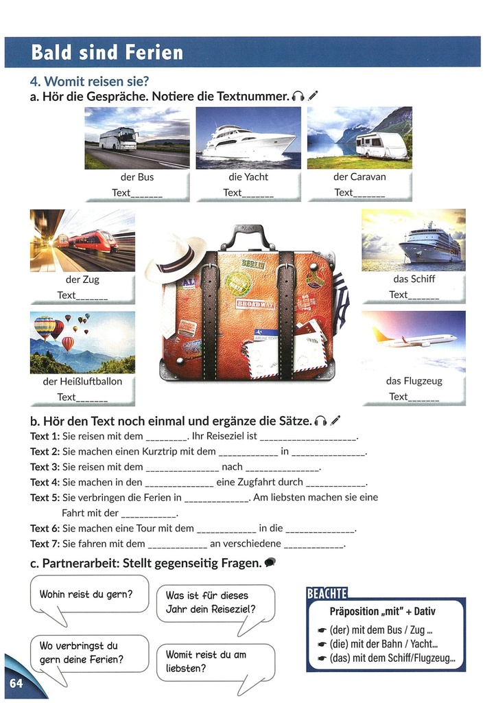 4. Womit reisen sie? (seite 64)