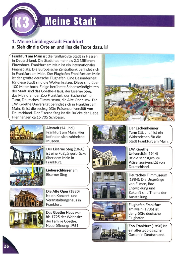 c. Wie ist deine Stadt? Gib Informationen über deinen Wohnort