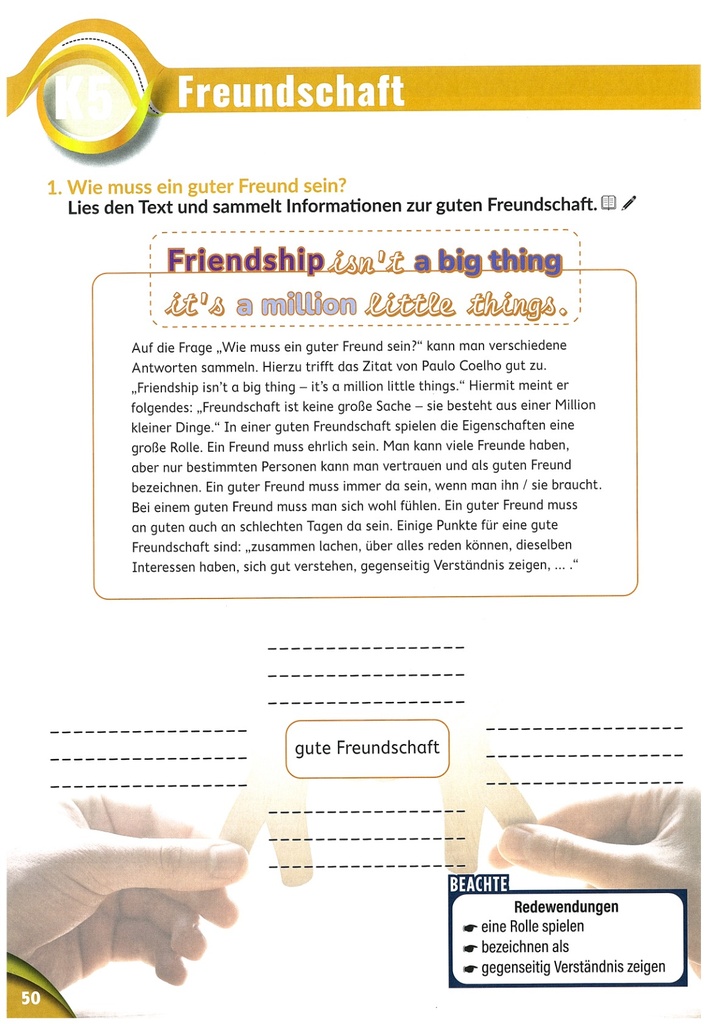 1. Wie muss ein guter Freund sein?