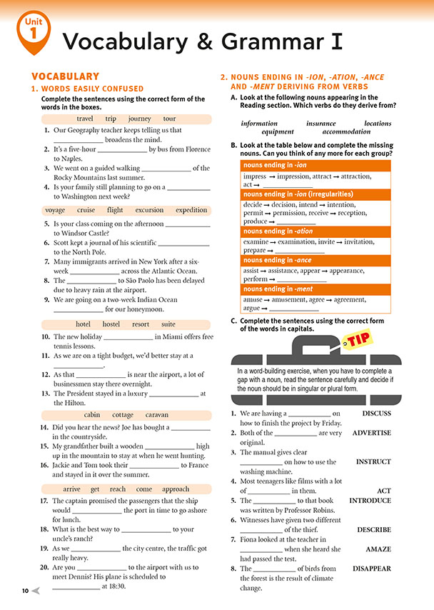Vocabulary & Grammar I (page 10)