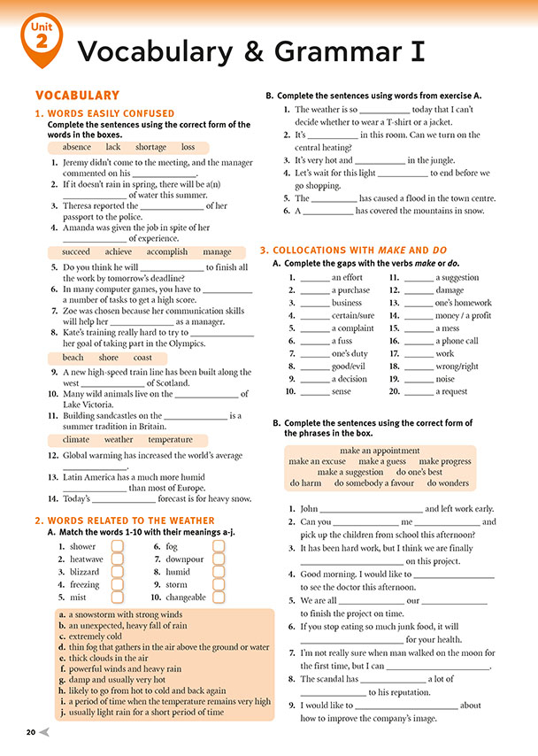 Vocabulary & Grammar I (page 20)
