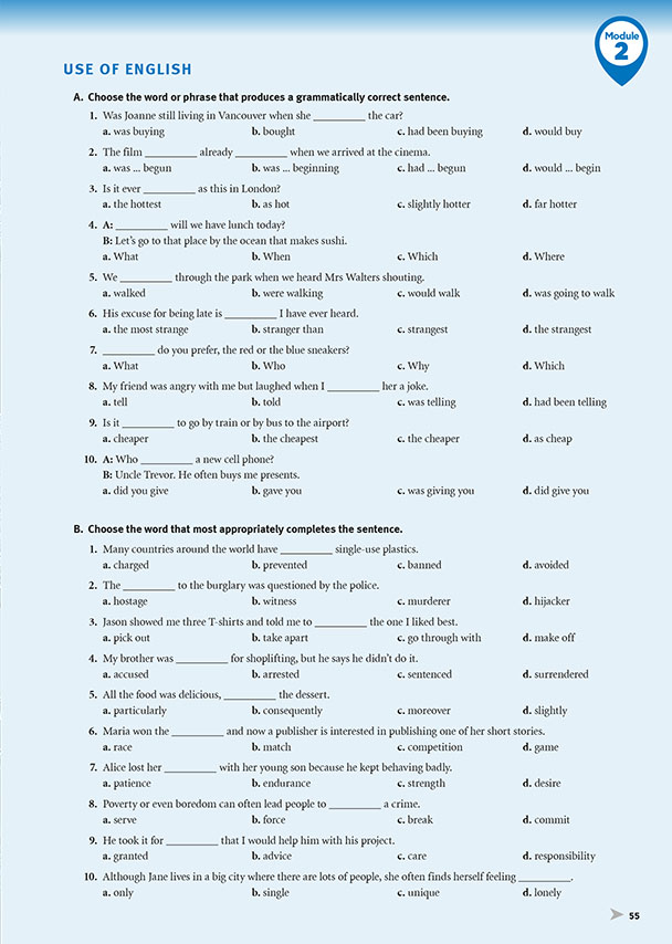 USE OF ENGLISH (page 55)