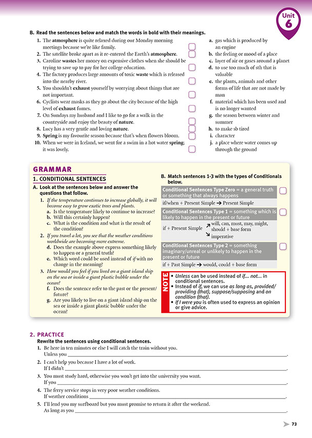 Vocabulary & Grammar I (page 73)