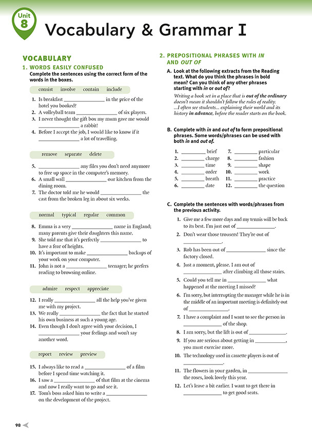 Vocabulary & Grammar I