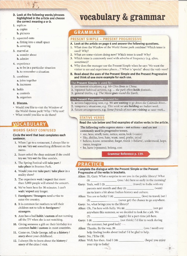 Vocabulary & Grammar