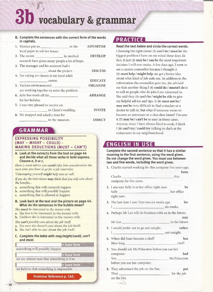 3b Vocabulary & Grammar