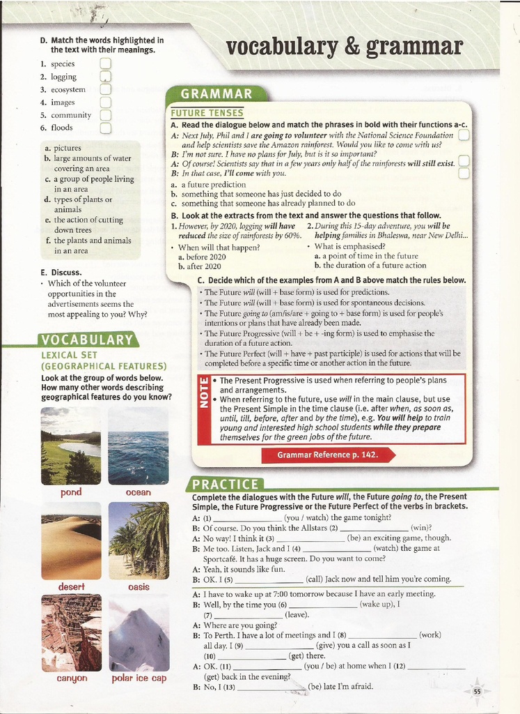 Vocabulary & Grammar (page 55)