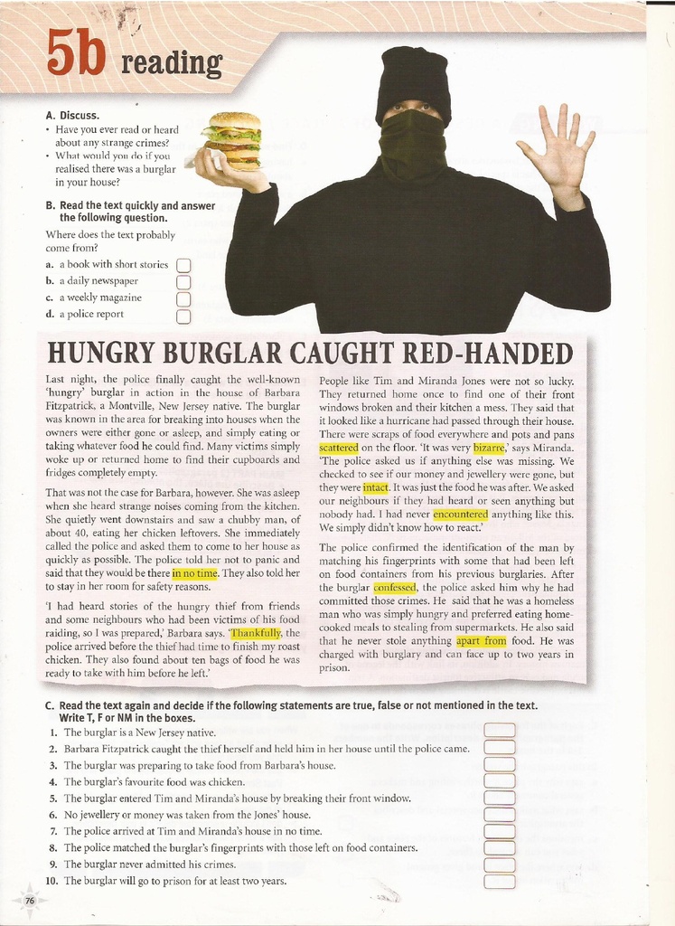 5b Reading (page 76)