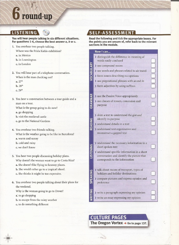 6 Round-up / Listening (page 100)