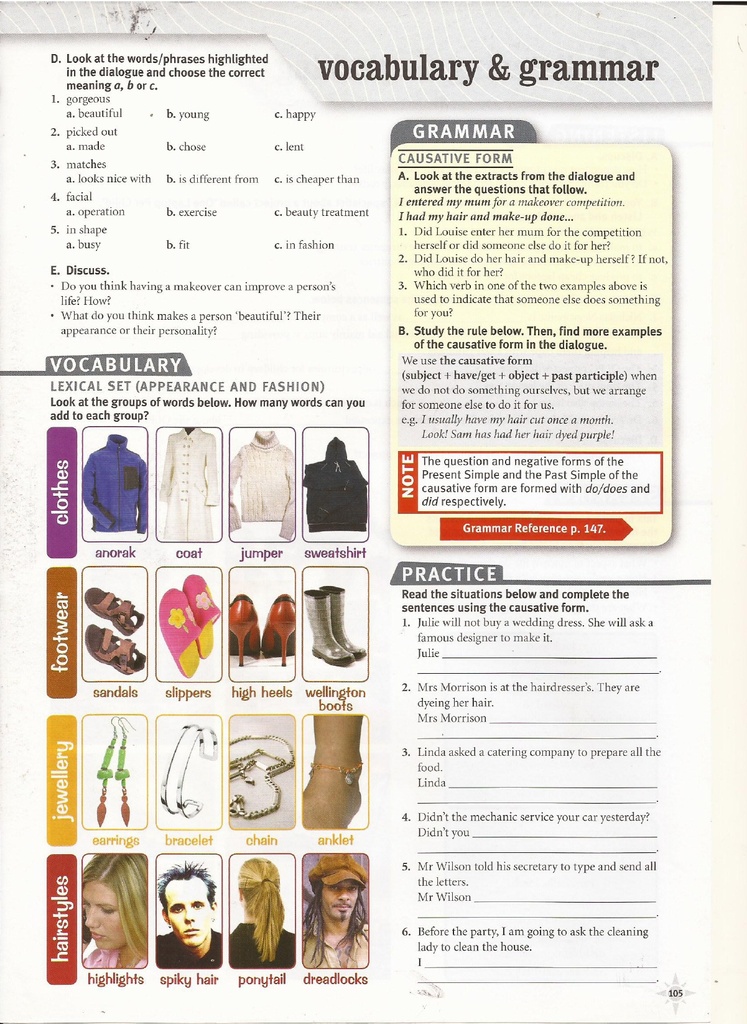 Vocabulary & Grammar (page 105)