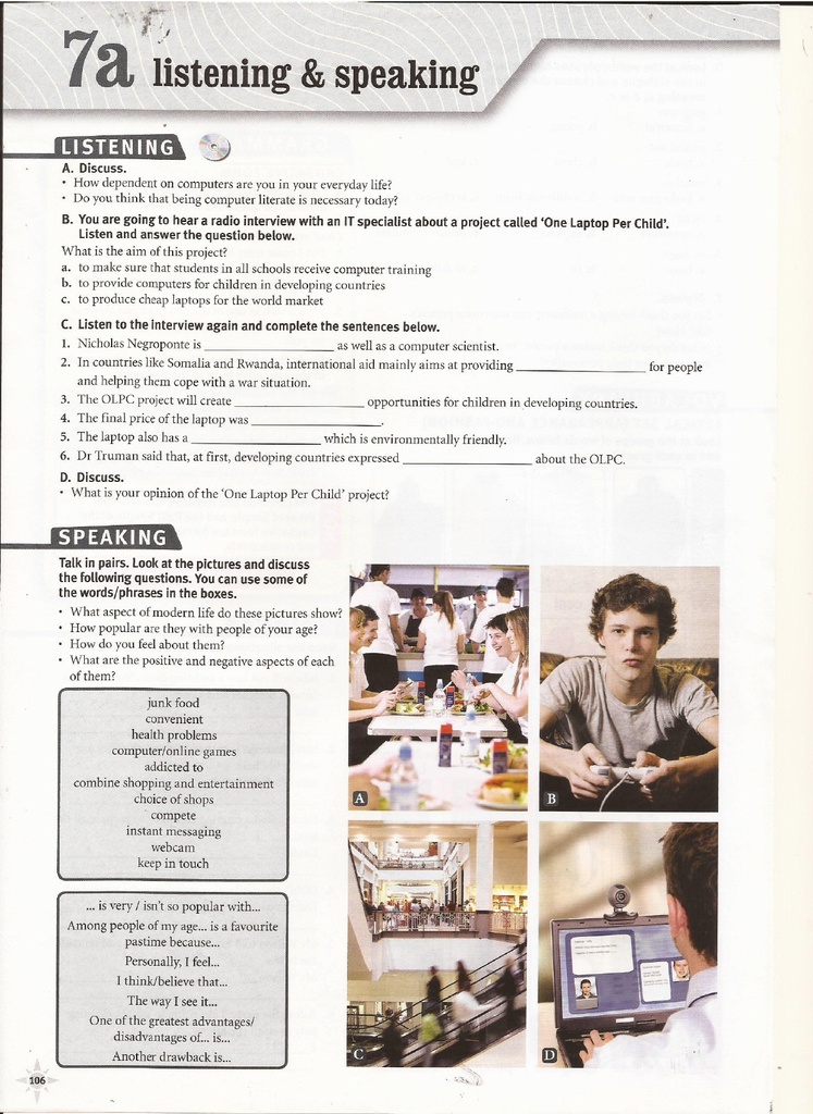 7a Listening & Speaking (page 106)