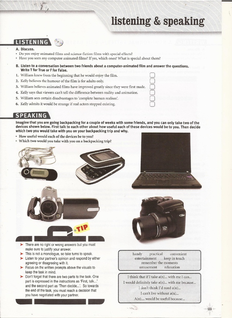 Listening & Speaking (page 111)