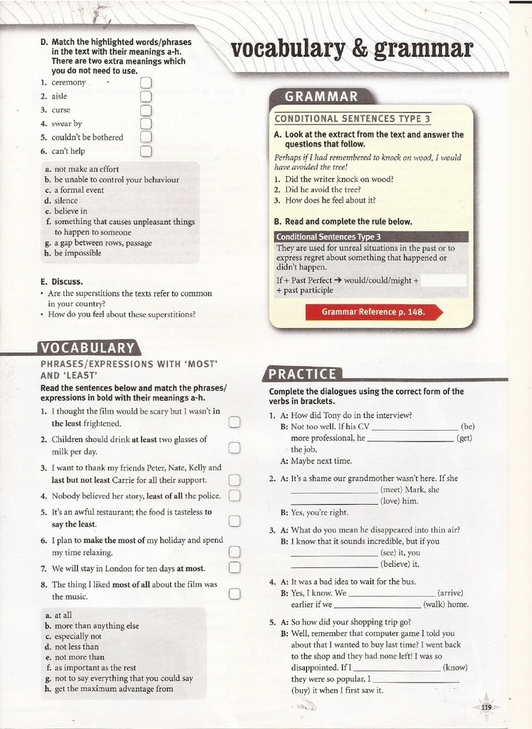 Vocabulary & Grammar (page 119)
